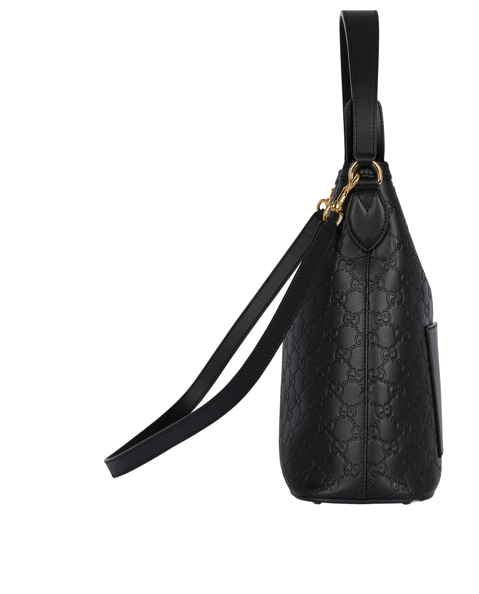 Linea A Hobo, &pound;690, Handbags, Black, Leather, Side view